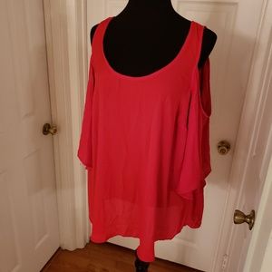 Torrid Red Cold Shoulder Top Size 2, 2X 18/20